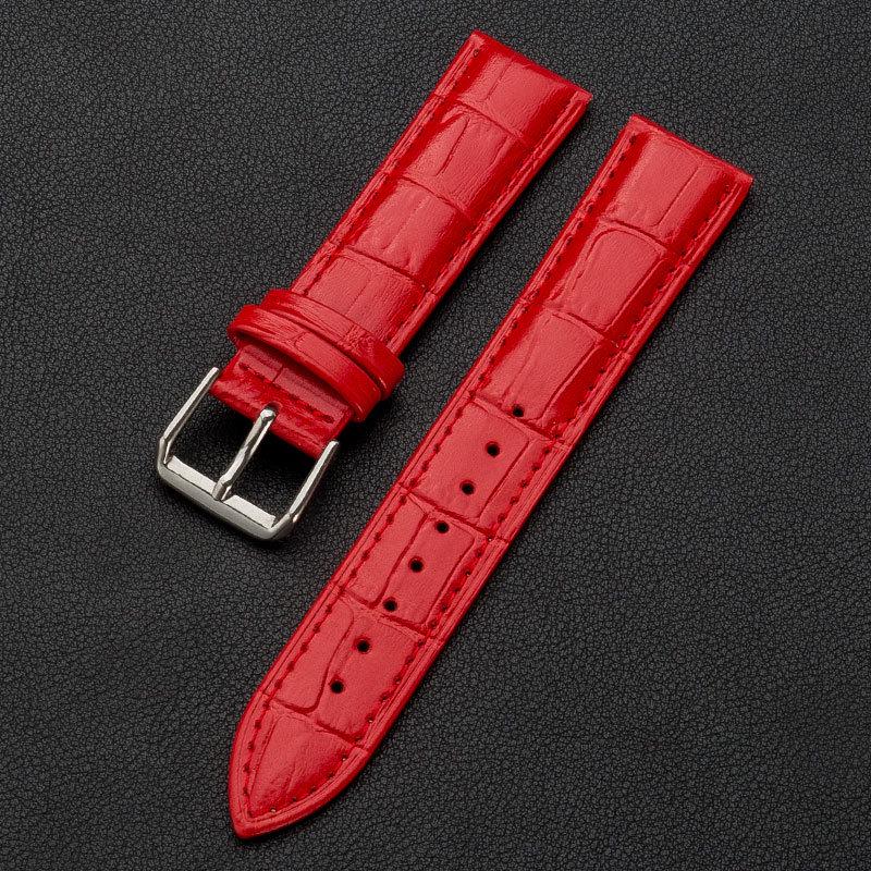 Uhrenarmband aus Kalbsleder mit Bambusstruktur und Dornschließe für Damen und Herren