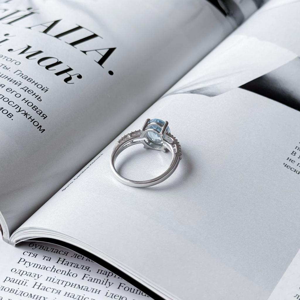 Серебряное кольцо с натуральным топазом 3.11ct, вес изделия 3,7 гр (2157700)