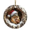 Animal Christmas Ornament 2D Flat Forest Animal Xmas Tree Ornament Acrylic Hanging Woodland Pendant for Garden Tree Home Decor