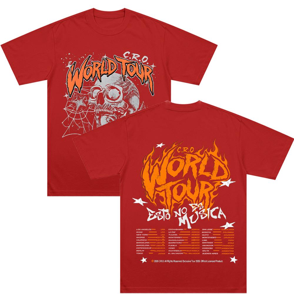 Camiseta Wt Ruinas C.R.O Esto No Es Musica World Tour T-shirts Hip Hop Fashion T-shirt Vintage Cotton Short Sleeve Tee
