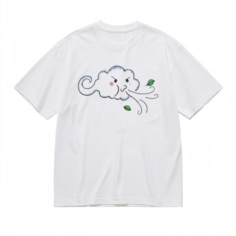

Women s All-Season Classic T-Shirt Whimsical Animated Cloud Graphic Art Tee XL