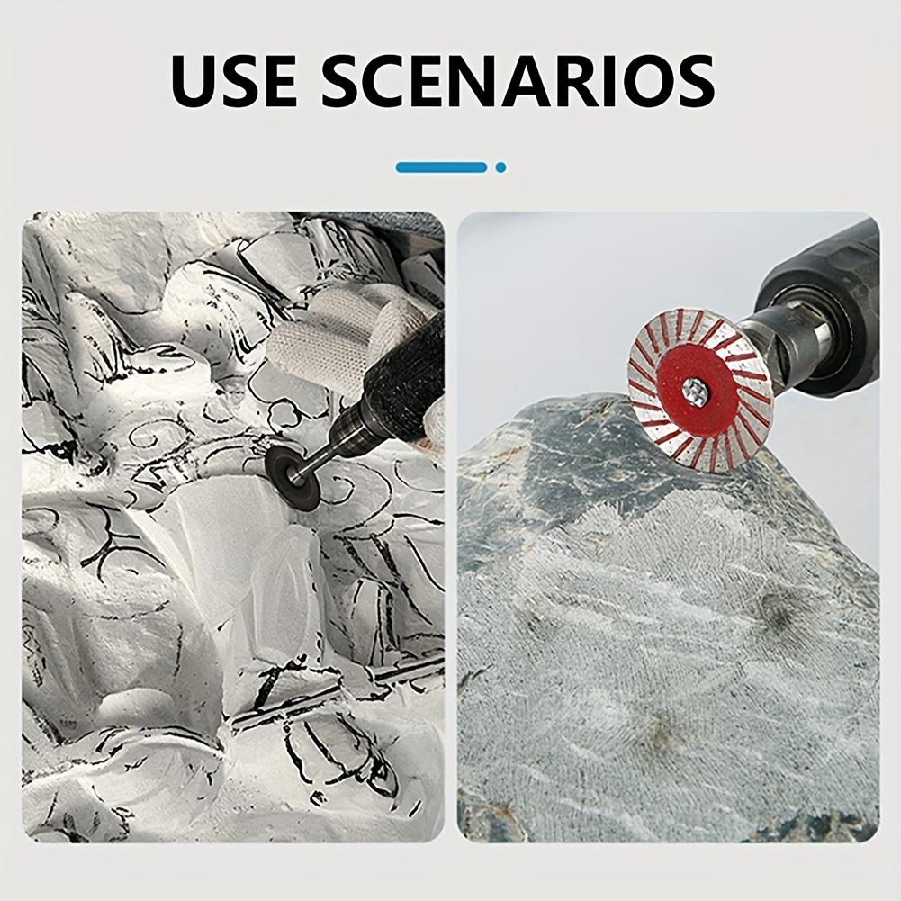 Discuri de Tăiere Diamantate de 40mm, Pânză de Ferăstrău Turbo Mini pentru Sculptură Pentru Granit Marmură Placă Ceramică, Unealtă de Sculptură în Piatră cu Ax de 6mm