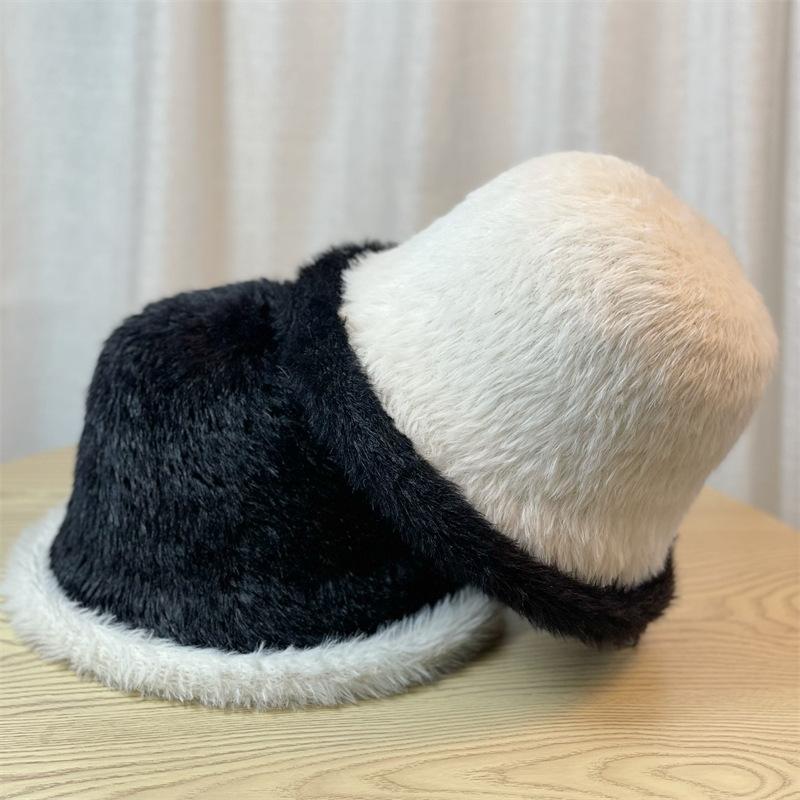 Plush Bucket Hat Women's Autumn and Winter New Casual Bucket Hat Winter Plush Hat