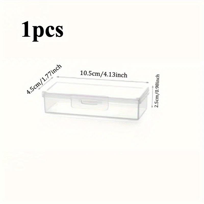 1pcs Portable Clear Small Items Storage Box, Bathroom Organizer Storage Case, Swab Holder Box,Toothpicks Sorting Box, Dust-Proof Storage Box