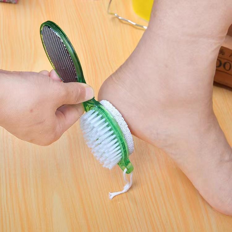 4-in-1 Foot File and Pumice for Removal, Foot Scraper and Brush for Dry Skin, Exfoliating Foot Tool, Green One Size зелёный