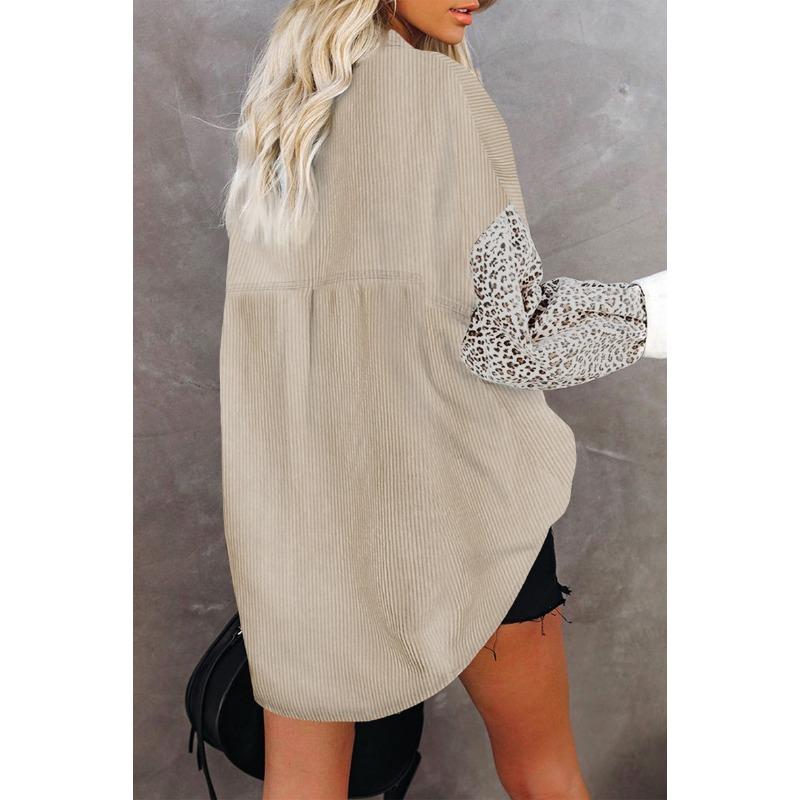 Nouvelle Chemise Imprimé Léopard Automne Hiver pour Femmes Veste Décontractée à Revers