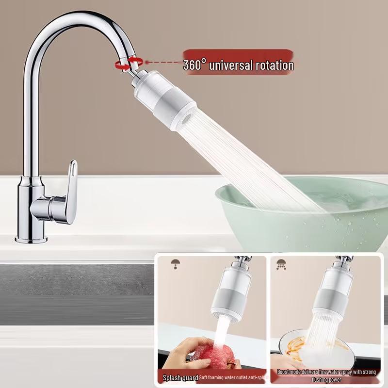 Universal Anti-Splash Kitchen Faucet Filter & Extension Tap