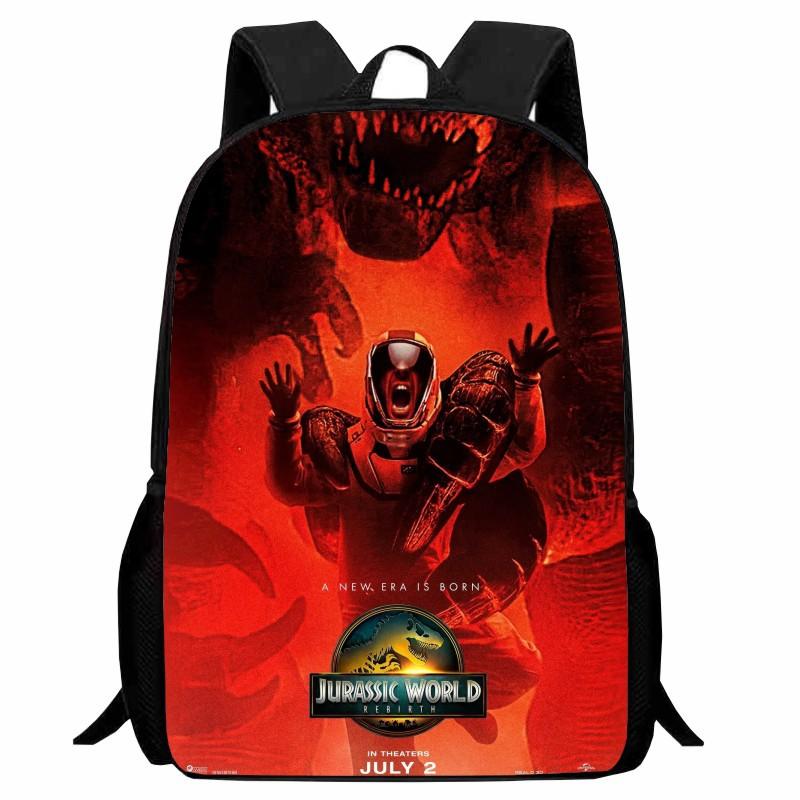 Printed Jurassic World Reborn Student School Bag Cartoon Animated Backpack Jurassic World