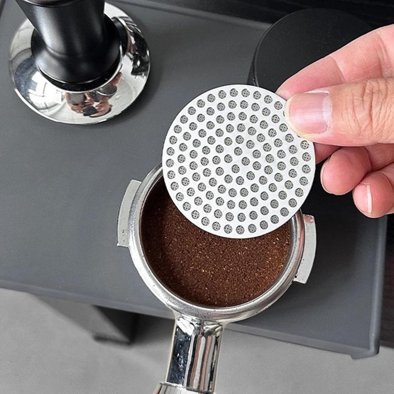 51/53/58mm Reusable Coffee Puck Screen Stainless Steel Double Layer Fine Filter Screen Espresso Accessories KFGL02