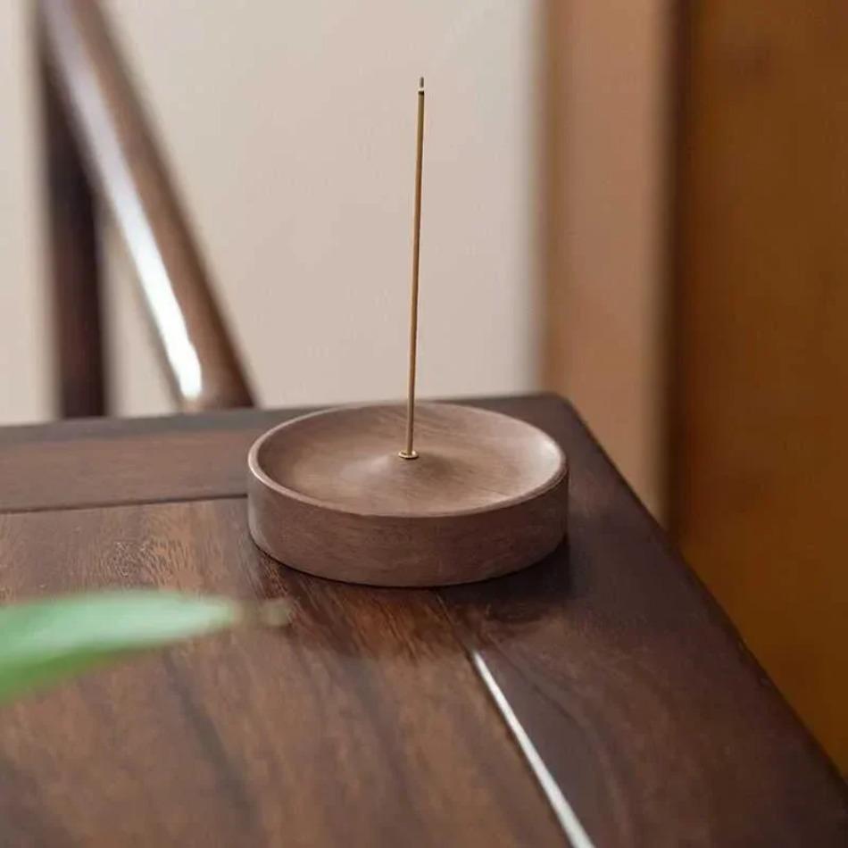 1Pcs Custom Natural Wood Arabic Incense Base Stick Holder Burner Ash Catcher Palo Santo Stand Gift for Home Decor Zen Meditation