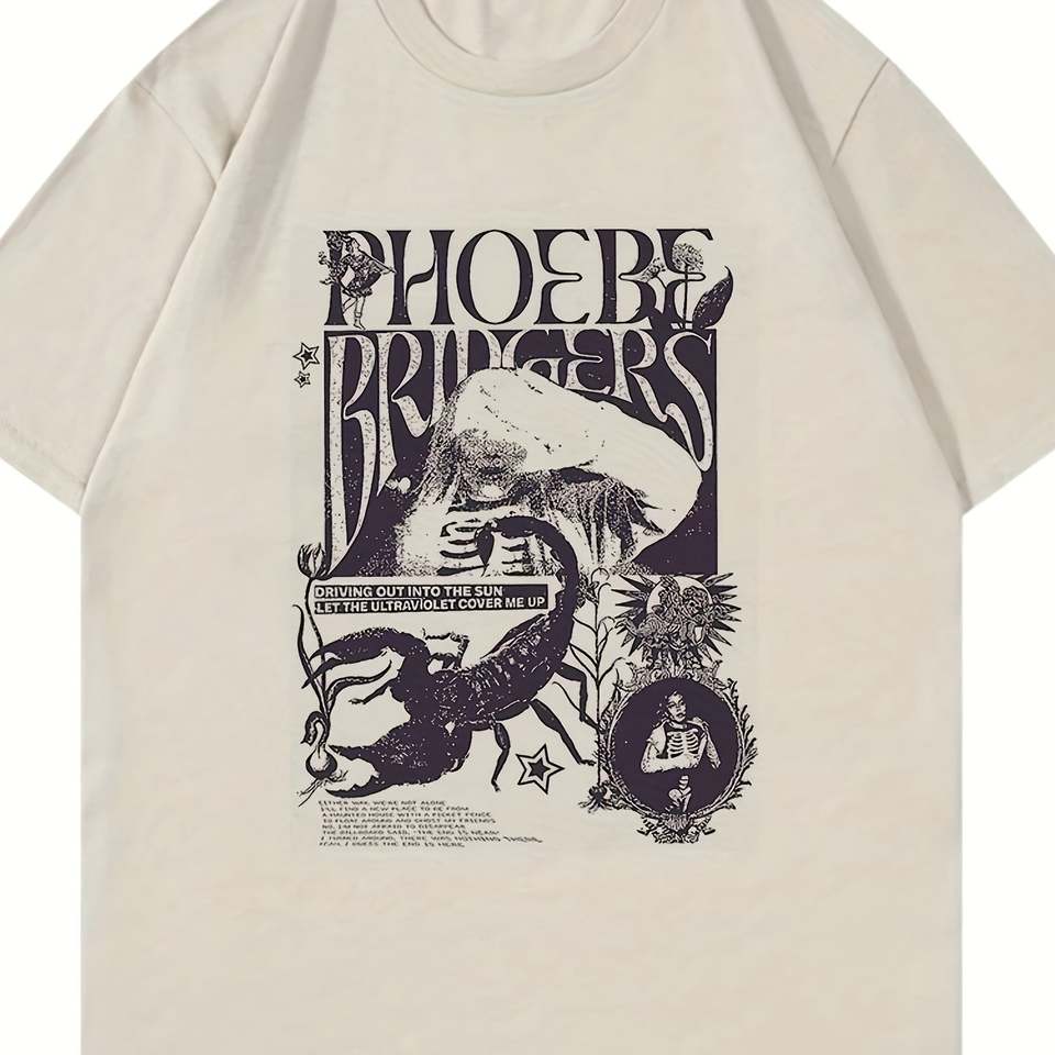 American Vintage T-Shirt for Phoebe Bridgers Tour Stylish Men'S Apparel Clothing Short Sleeve Men Women for Spring and Summer