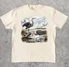 Großer Blauer Reiher Wildtier Grafik Herren Kinder T-Shirt, Retro Feuchtgebiet Wildtier Tee, Naturalist Vogel Illustration Shirt, Vogelbeobachter Geschenk, Wildtier Grafik Tee
