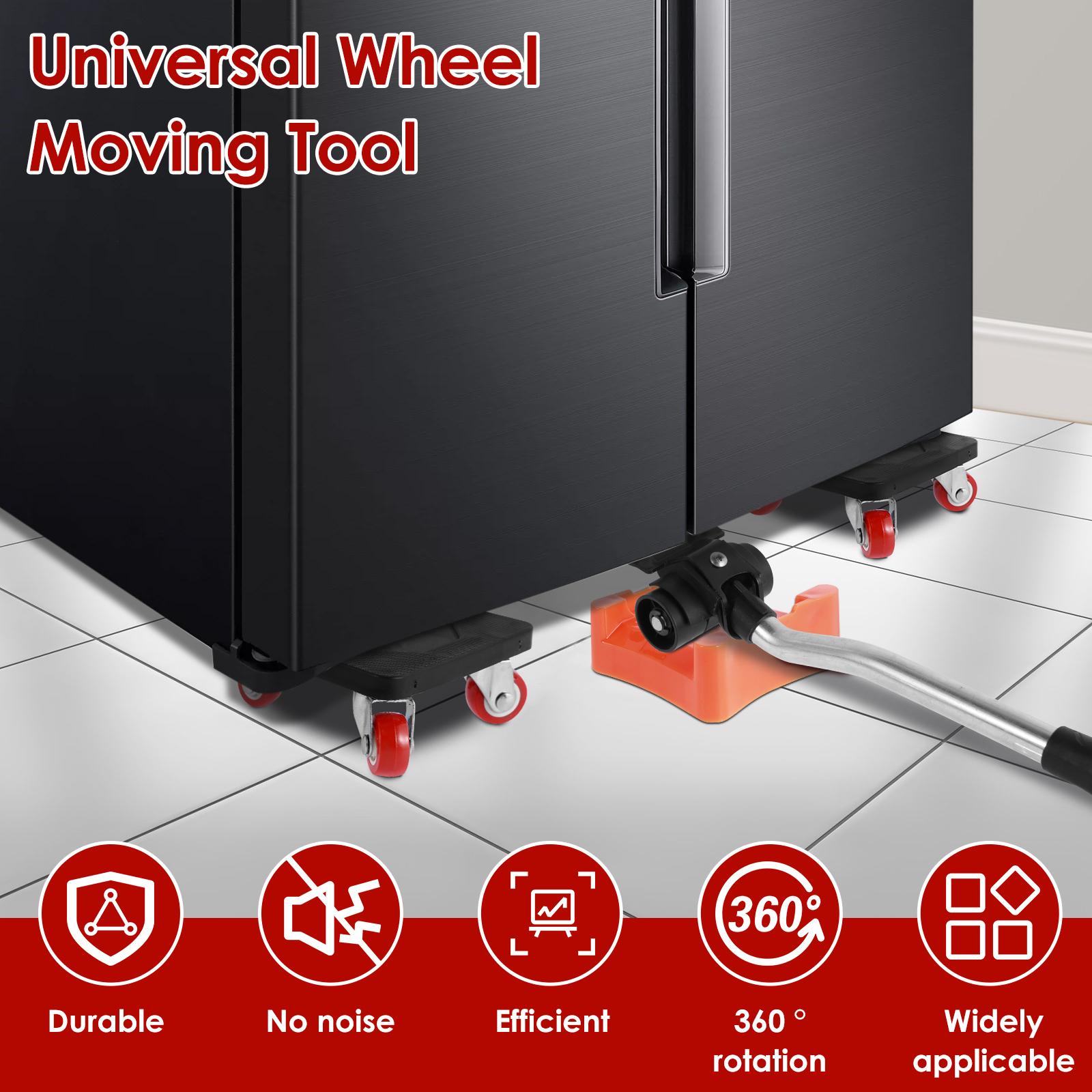 400KG Heavy Duty Furniture Lifter Transport Mover Lifter Slides Wheel Easy Furniture Mover Tool Set Wheel Roller Bar Hand Tools nero