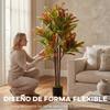 Artificial Croton 120 cm Decorative Artificial Plant with Pot and Leaves for Interior Decoration Multicolor