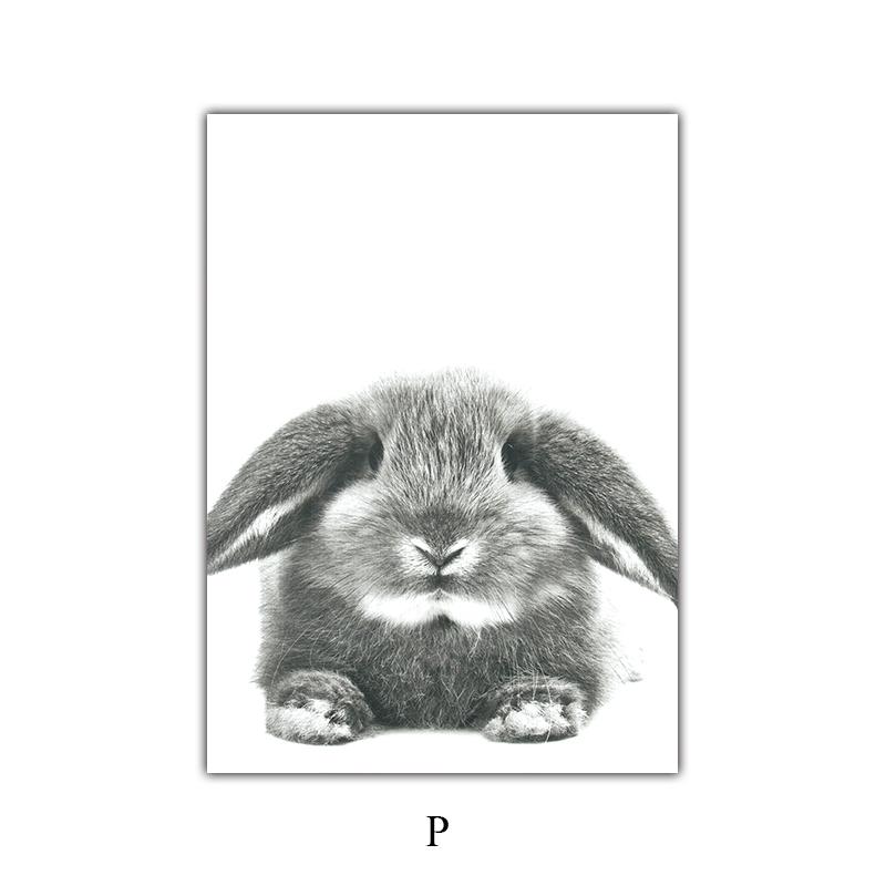 Babyzimmer-Tier-Wandposter, Zoo-Elefant, nordischer Stil, Kinderzimmer-Wand-Kunstdrucke an der Wand, Poster, Leinwand-Bild, Dekor-Wandbild