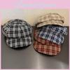 Retro Checkered Eight Sided Beret Hat For Women With Sunshade And Airflow For Casual Daily Wear