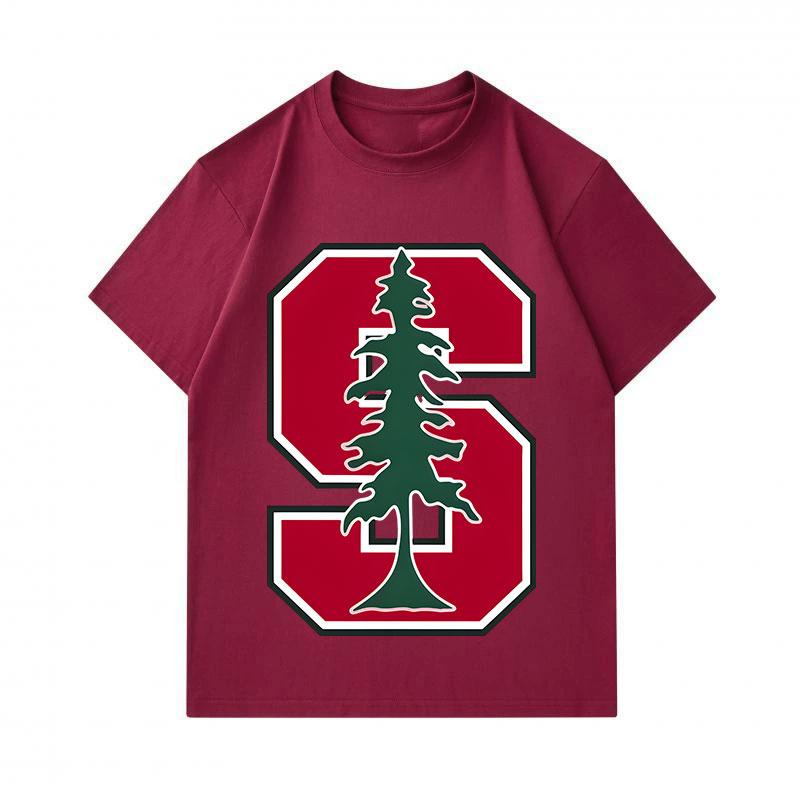 Men's 100% Cotton Crew Neck Short Sleeve T-Shirt, Casual Stylish Tree Pattern Printed Breathable Soft Daily Wear Tee Top for Outdoor Indoor Activities
