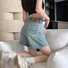 High-Waisted Light Denim Spicy Girl Shorts – Women's Trendy Plus Size A-Line Summer Hot Pants