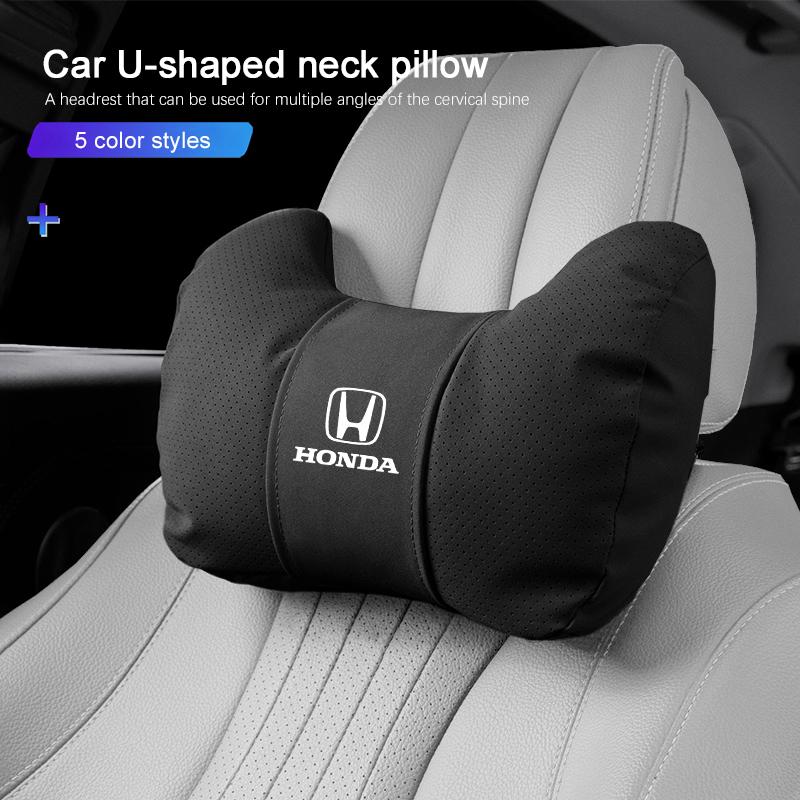 QEJMX1 U-shaped Car Headrest Auto Seat Neck Pillow Waist Pillow Set For Honda Civic Accord Crosstour Spirior Odyssey Avancier UR-V CR-Z