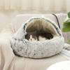 Warm and Comfortable In Winter, Small and Medium-sized Semi-enclosed Half-packed Pet Kennel with Plush Plush Deep Sleep Dog Kennel