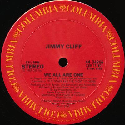 12inch Record JIMMY CLIFF - We All Are One 4404966 Columbia 1983 US Reggae, Ska & Dub Used