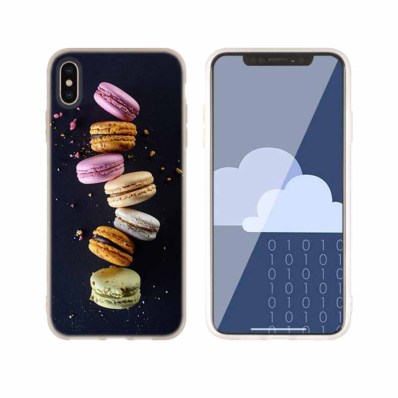 Macarons Cake Soft Silicone Case For iPhone 13 11 12 Pro X XS Max XR 6 6S 7 8 Plus SE Mini Cover
