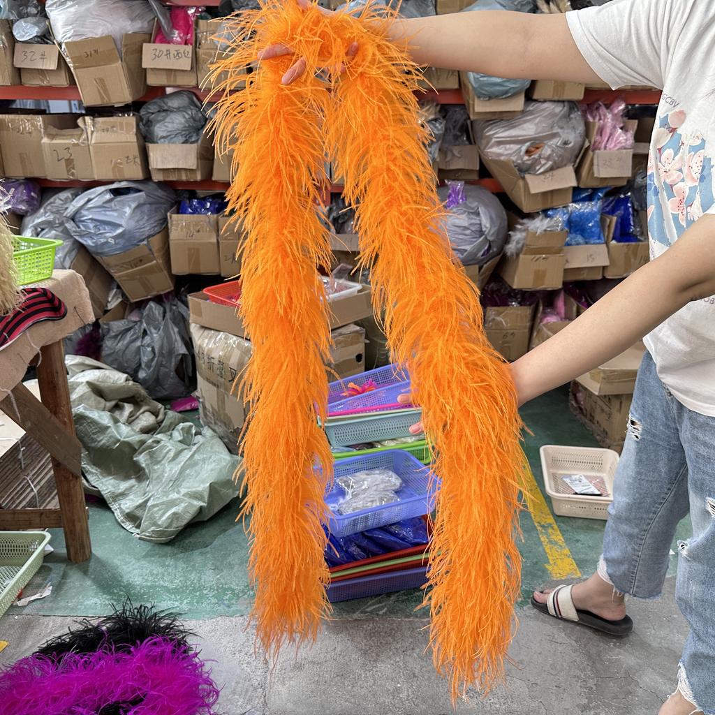 DIY 8 Ply Ostrich Feather Boas 4M for Craft Party Shawl Wedding Drees Clothes Carnival Stage Decor Fluffy Ostrich Plumes Scarf Trim