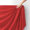 Royal Velvet Fabric Polyester For Sewing - Pattern White Dots On Red