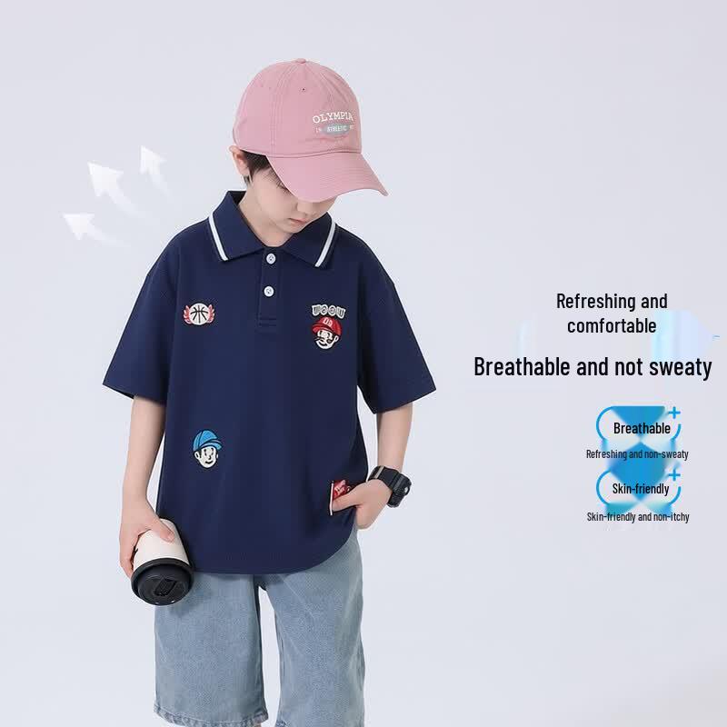 YOYO Tale Boys' Summer Cotton Polo T-Shirt