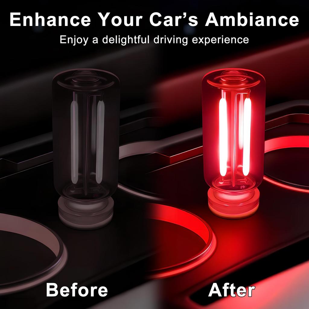 Retro USB Car Night Light, Touch Dimmable LED Filament Light