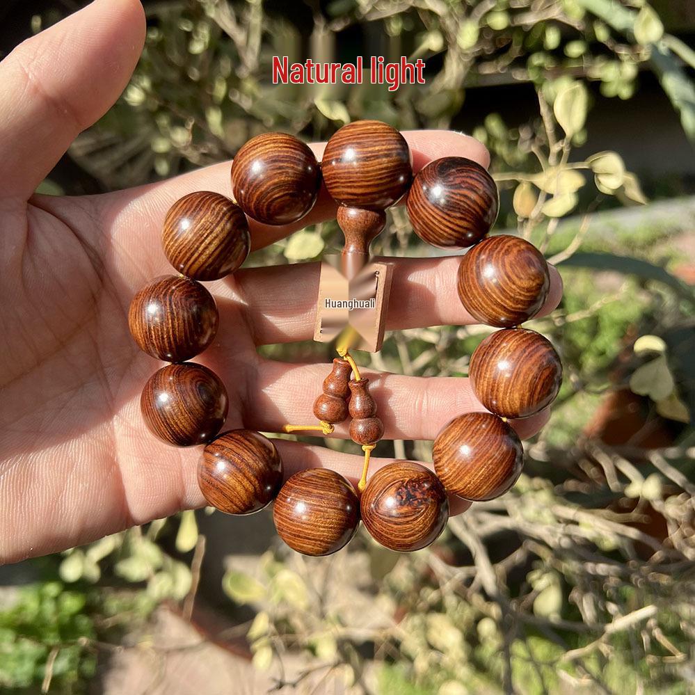 Huanghuali Sandalwood Buddhist Beads Wooden Cultural Crafts Unisex Hand String
