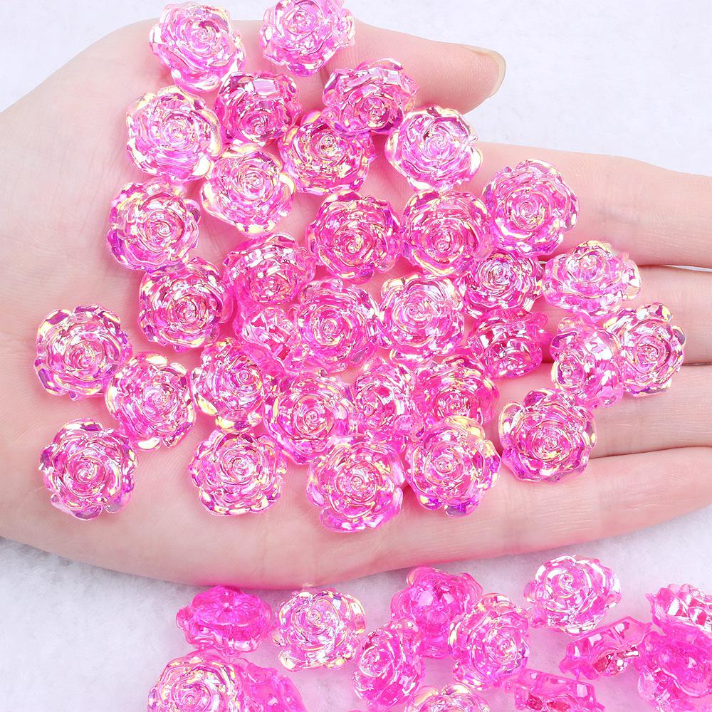 Solid Color Resin Rose Pearl Stickers for DIY Phone & Jewelry Accessories