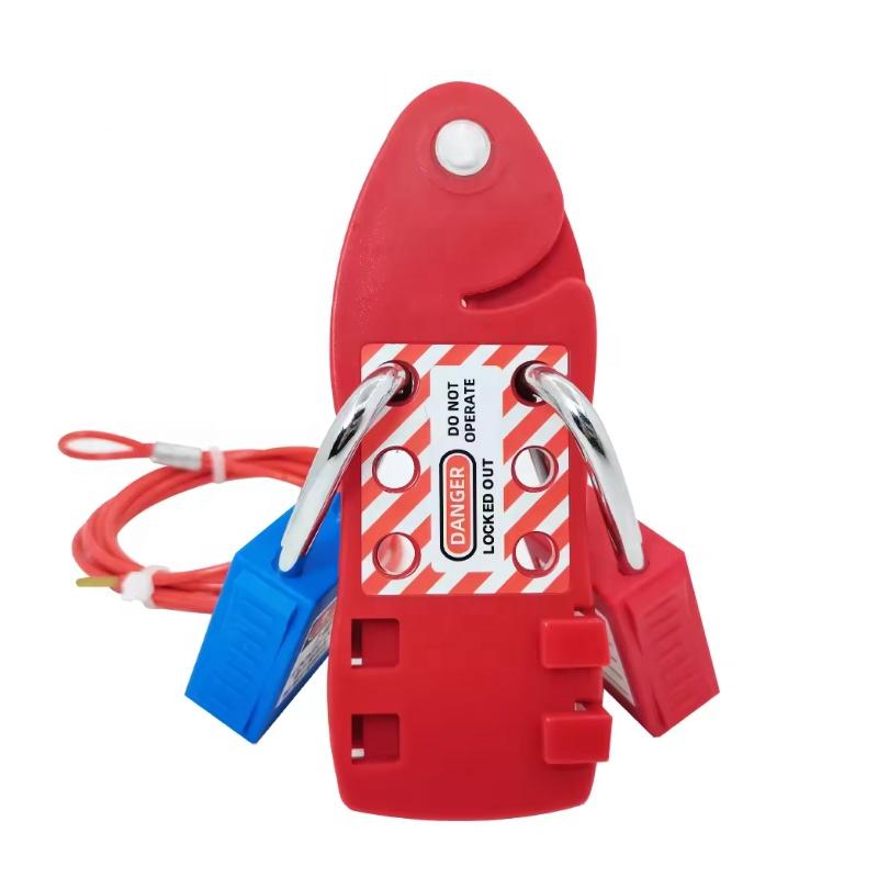 Adjustable Stainless Steel Wire Cable Insulated Lockout Padlock Device Industrial Safety Multipurpose Fish-Shaped Lock CE (Red,Cable Lockout&ABS&Stainless Steel&CB04) красный