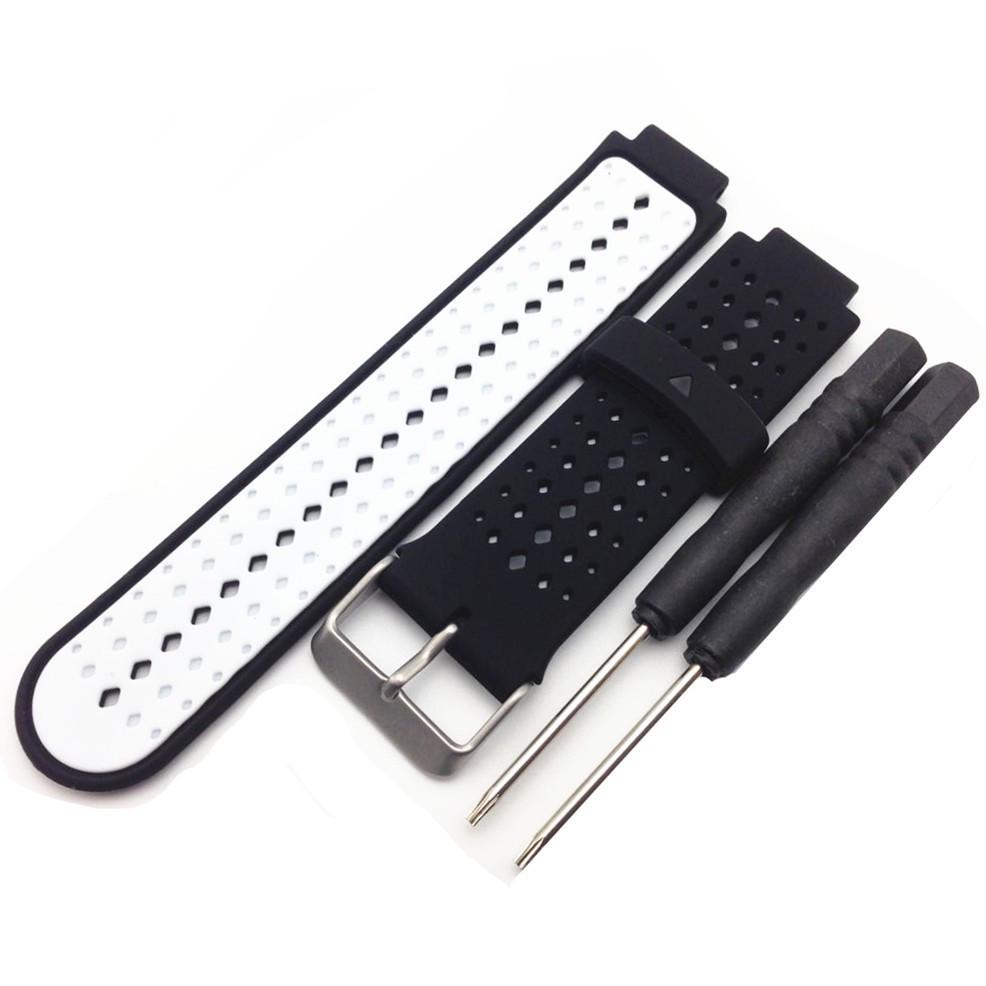 Bicolor Rhombus Hole Silicone Strap for Garmin Forerunner 220/230/235/620/630