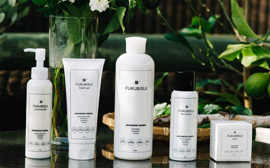 FUKUBISUI Travel Skincare Set 50ml Cream Gel 30g Cleansing Milk 2 Mini Size Trial for Face and Sensitive and Dry (Lotion + + Pouches) Body, Skin,