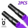 395nm Mini UV Led Blacklight Flashlight Usb Rechargeable Nail lamp Pet Stain Leakage Marker Ore Money Scorpion Detection lights