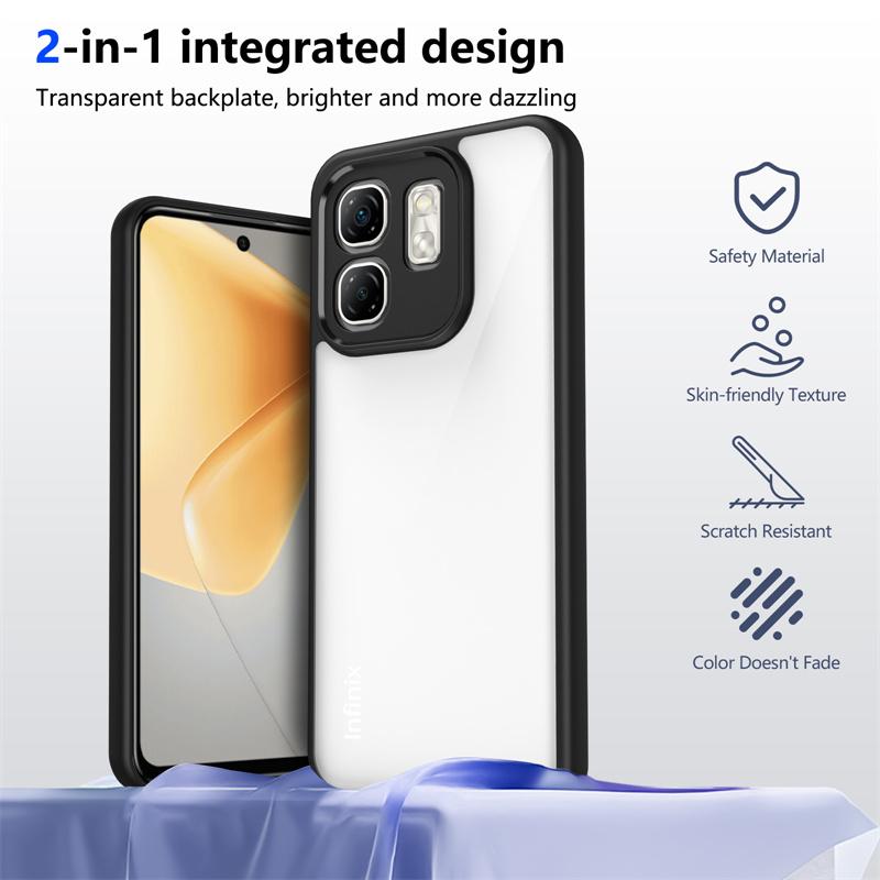 Infinix Hot 50i 4G X6531 X6531B Case Plating Silicone Bumper Shockproof Clear Back Cover Hard Phone Case for Infinix Hot 50i 4G