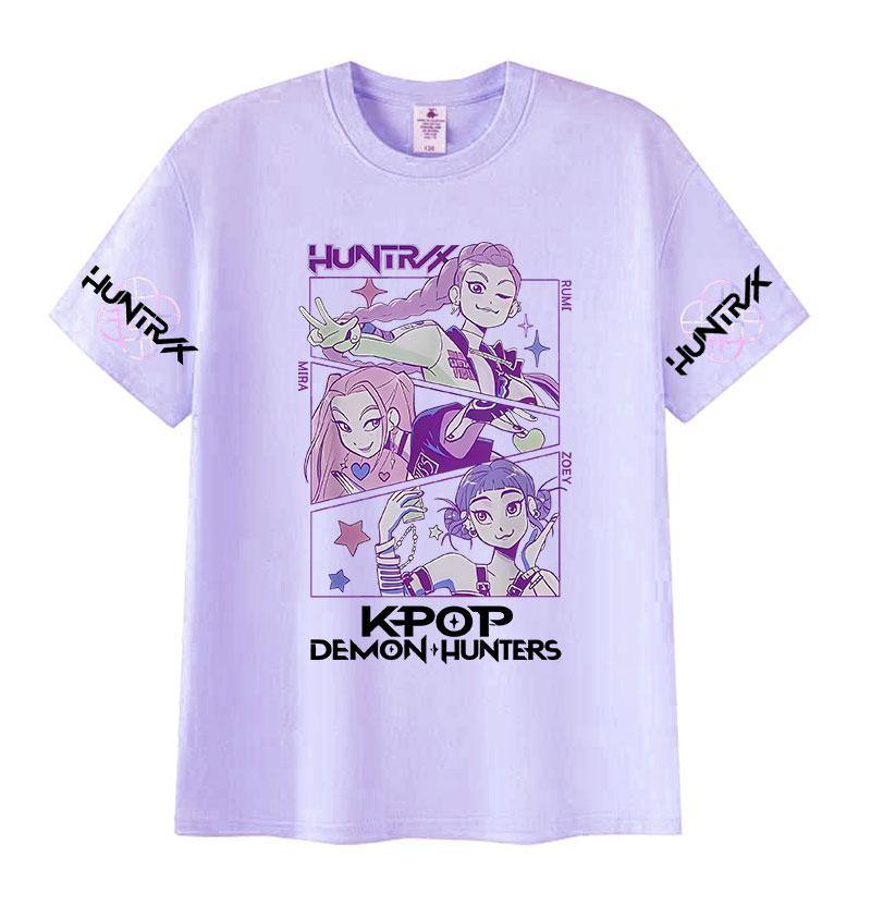 Anime K-pop Demon Hunters 2025 Graphic T-Shirts Men Women Kawaii Aesthetic Clothing T Shirt Casual Cotton Short Sleeve T-Shirt