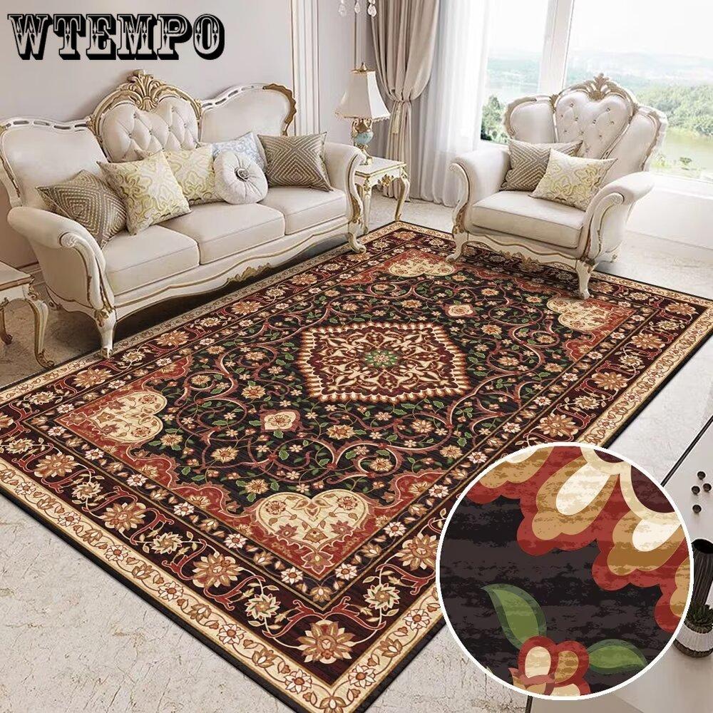 Persian Living Room Carpet Ethnic Style Bedroom Bedside Carpet Retro Home Anti Slip Wear-resistant Pad