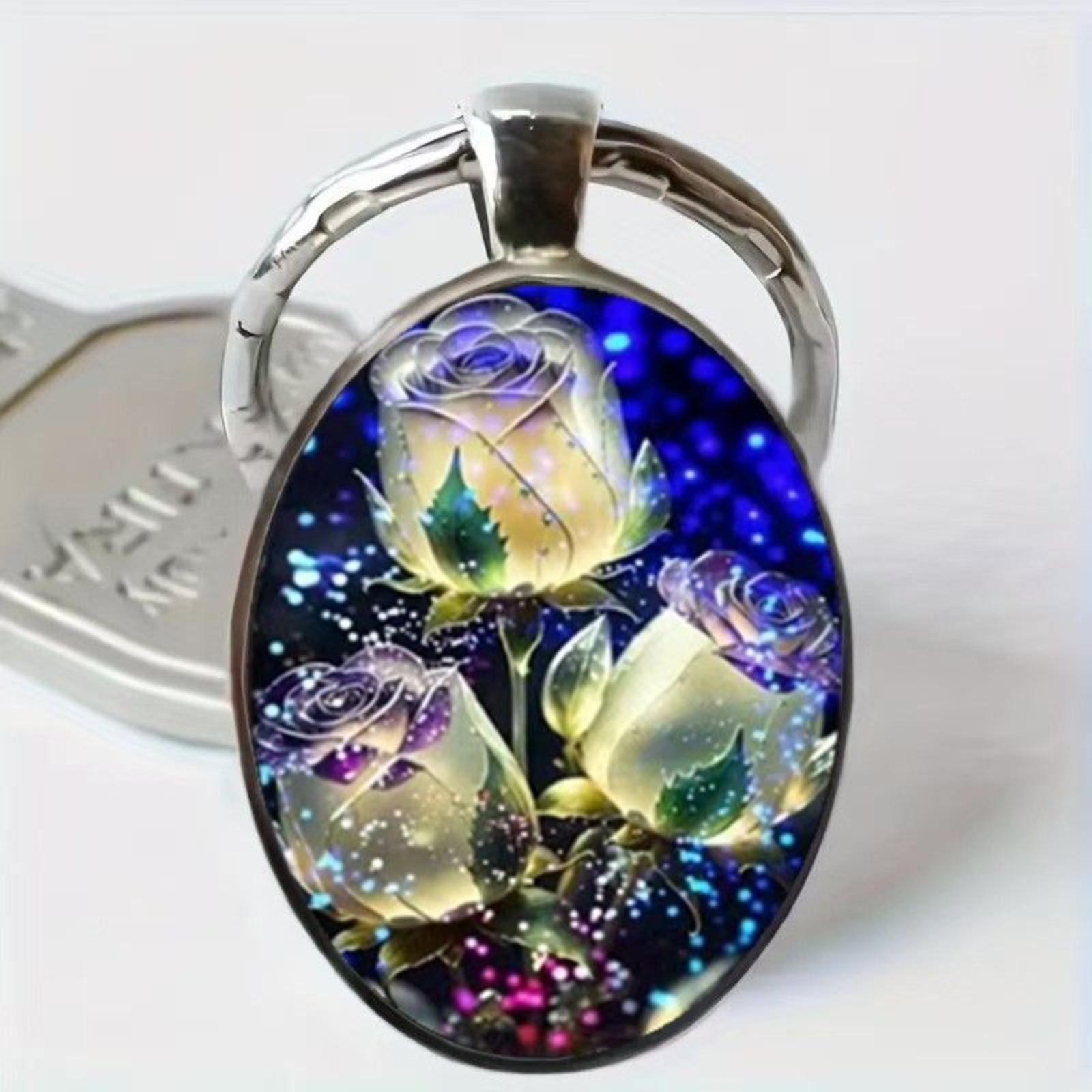 

Fashion Alloy Keychain Pendant Round Metal Key Ring One Size