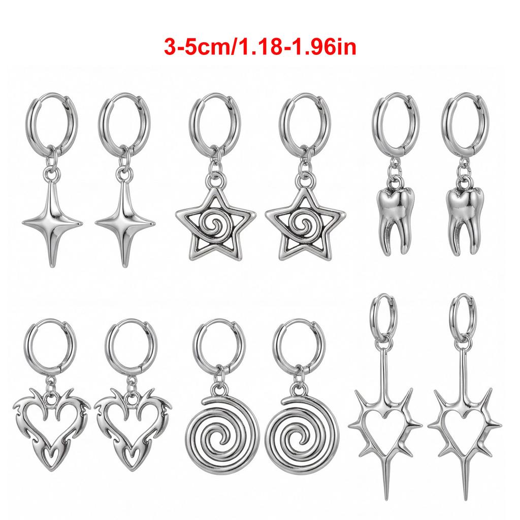 Fashionable Pattern Dangle Earrings Silver Plated Alloy With Spiritual Theme Trendy Wear