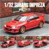 1/32 Subaru Impreza WRX 22B STI Toy Car Model Diecast Metal Vehicle Miniature Sound & Light Pull Back Collection Gift Kid