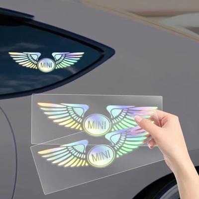 Kleurrijke Reflecterende Laser Engelenvleugel Styling Auto Kofferbak Deur Stickers Voor Mini Cooper R53 R50 F54 F55 F56 F57 F60 R52 R55 R56 R57