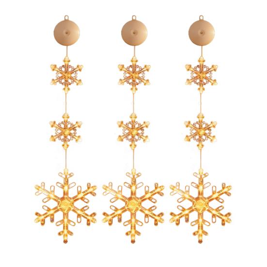 3Pcs LED Christmas Window Lights Silhouette Tree Decoration with Suction Cups Battery Powered Decorative Lights for Glass Wall