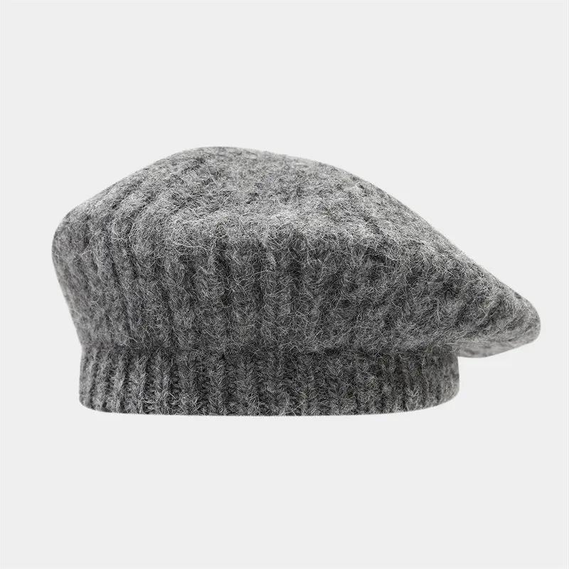 LDSLYJR Autumn and Winter Cotton Solid Warm Beret Painter Hat Octagonal Hat Women and Girl 04