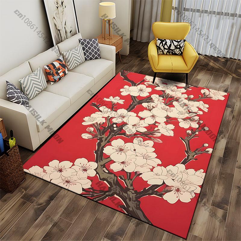 Blossoming flowers vibrant background carpet Yoga living room room decor children s crawling mat doormat area rug 40x60cm