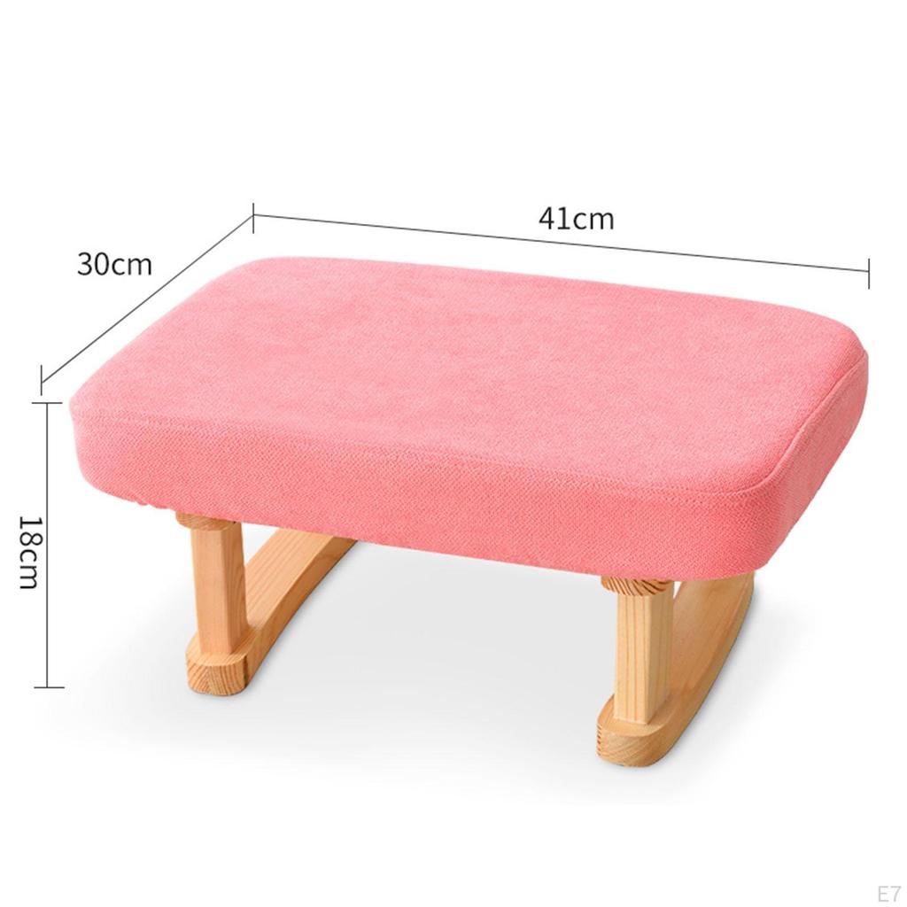 Ottomane Fußstütze mit Holzbeinen für Zuhause und das Büro