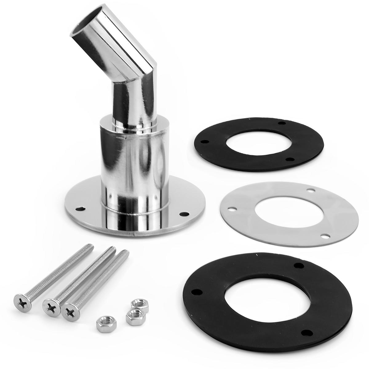 Thru Hull Exhaust Skin 316 Stainless Steel 24mm Thru Hull Exhaust Fitting Heat-Resistant Curved Tube Pipe Socket Hardware for