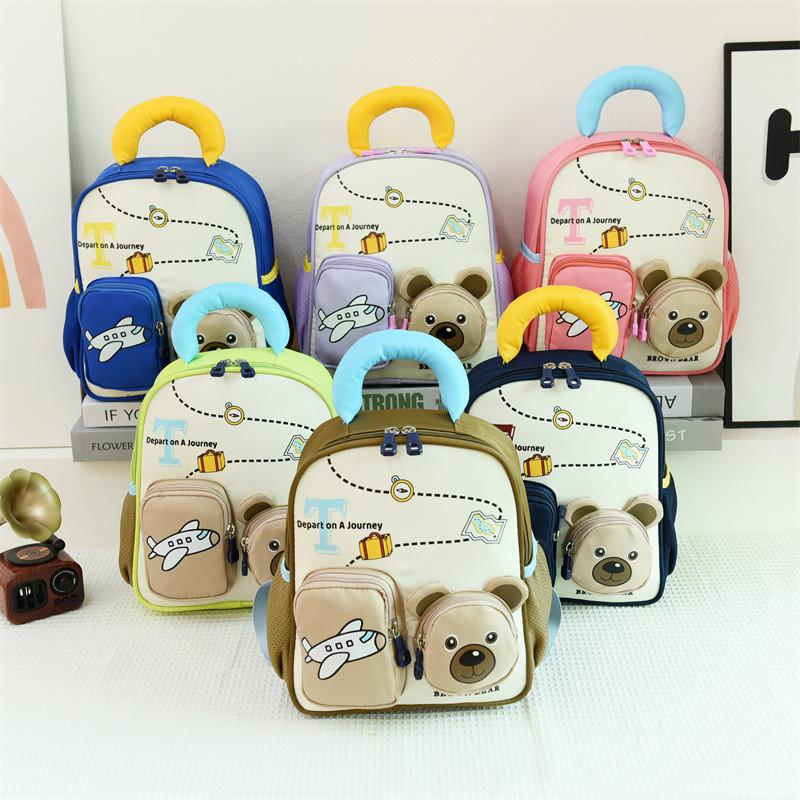 Animal Bear Print Backpack With Lightweight Oxford Fabric Schoolbag Gift Kids