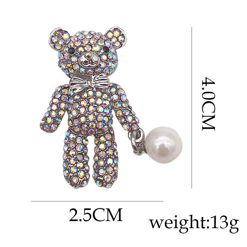 Cute Little Bear Brooch, High-end Style, Women's Pearl Animal Pin, Vintage Corsage